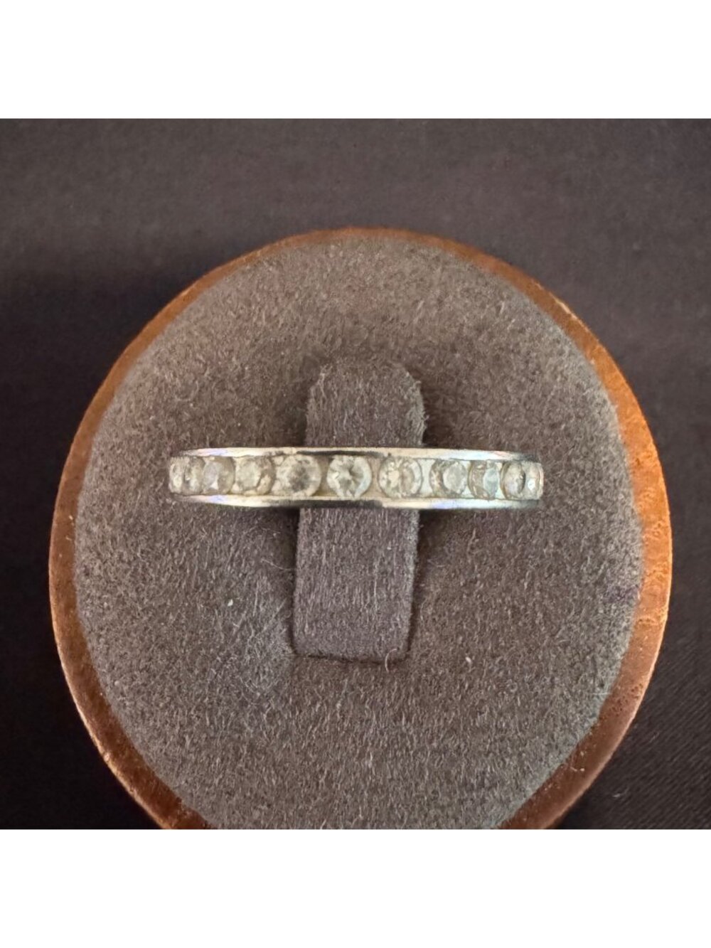 VTG Sterling Silver 925 Cubic Zirconia Eternity Band Channel Set Ring Sz 7.75